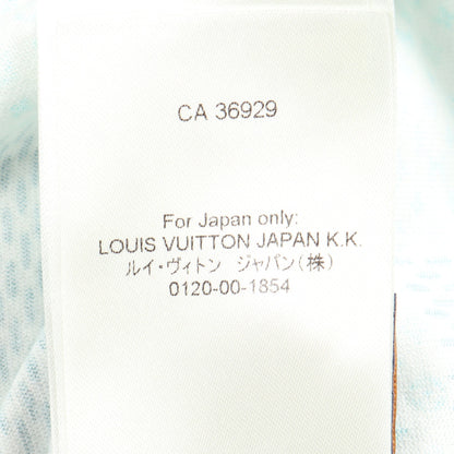 ダミエモノグラム クルーネック 半袖Tシャツ コットン ホワイト ライトグリーン ルイヴィトン
