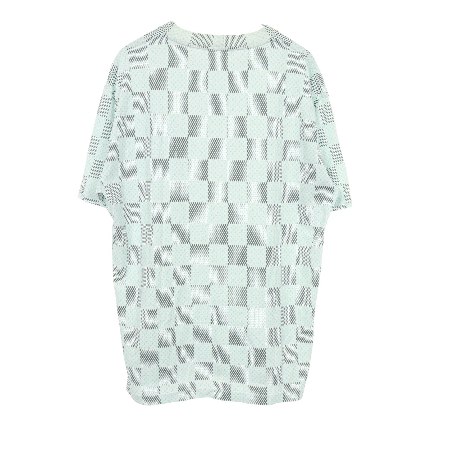ダミエモノグラム クルーネック 半袖Tシャツ コットン ホワイト ライトグリーン ルイヴィトン