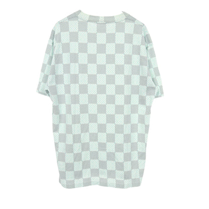 ダミエモノグラム クルーネック 半袖Tシャツ コットン ホワイト ライトグリーン ルイヴィトン