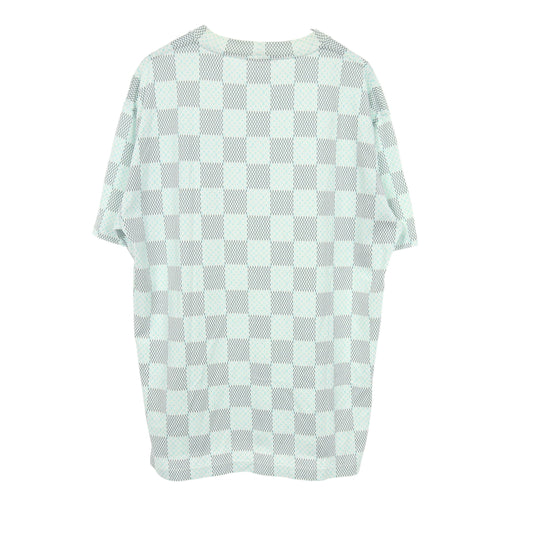 ダミエモノグラム クルーネック 半袖Tシャツ コットン ホワイト ライトグリーン ルイヴィトン