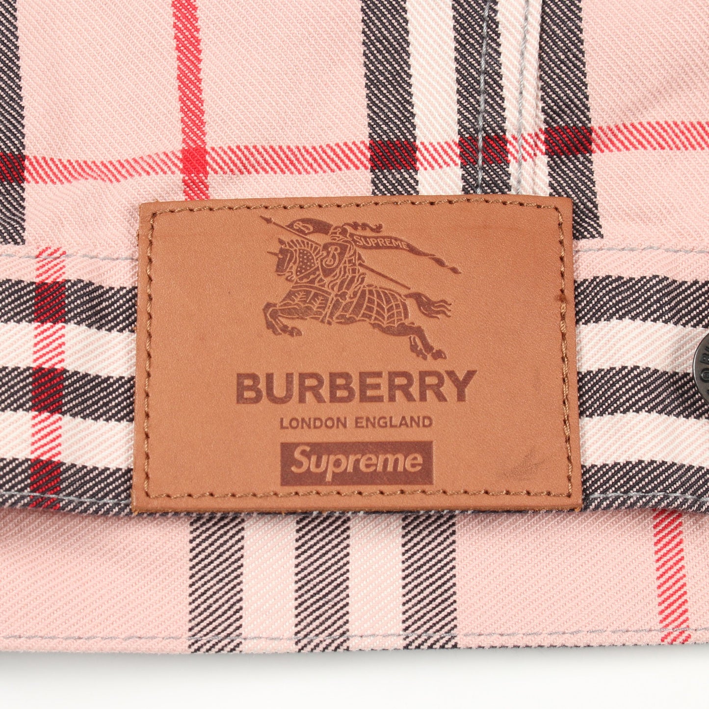 Supreme × BURBERRY Denim Trucker Jacket チェック デニムジャケット コットン ピンク マルチカラー シュプリーム