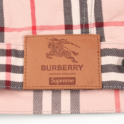 Supreme × BURBERRY Denim Trucker Jacket チェック デニムジャケット コットン ピンク マルチカラー シュプリーム