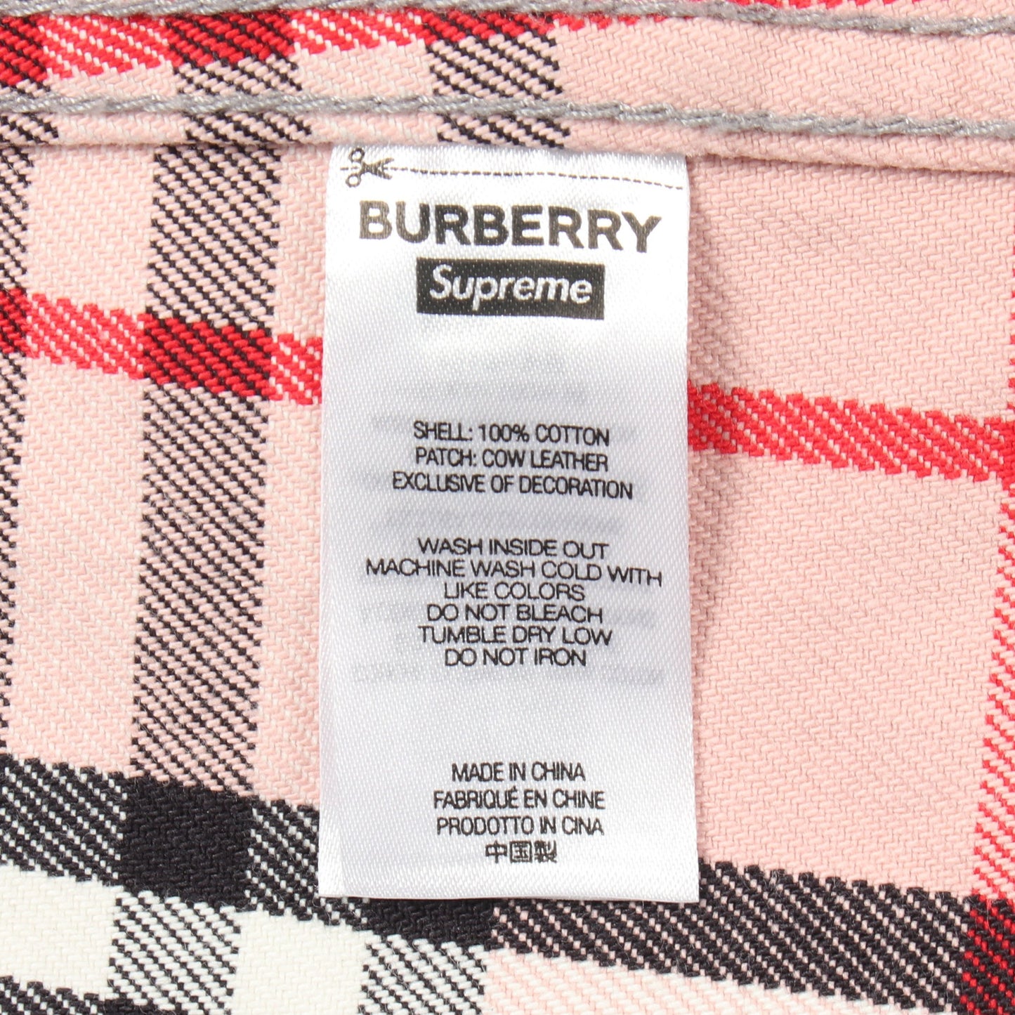 Supreme × BURBERRY Denim Trucker Jacket チェック デニムジャケット コットン ピンク マルチカラー シュプリーム
