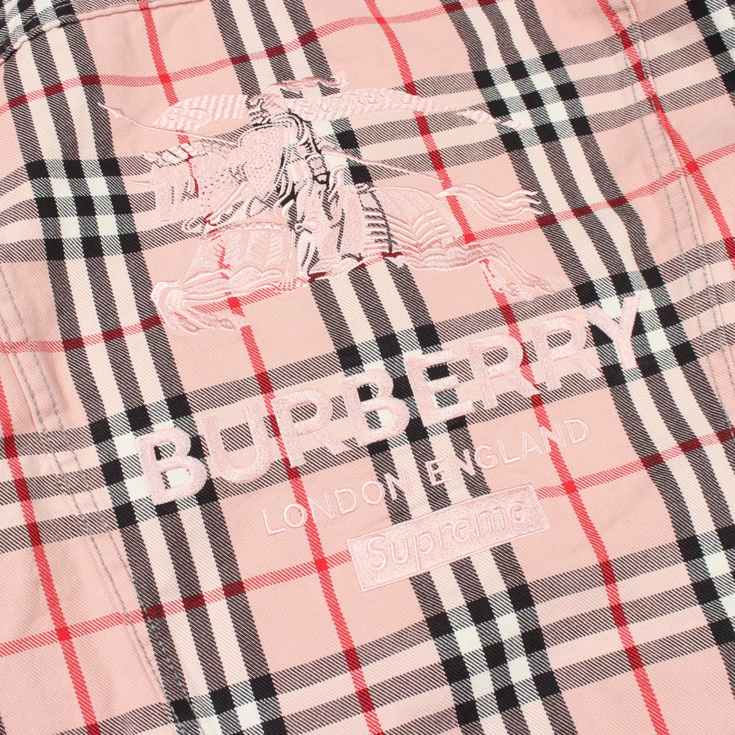 Supreme × BURBERRY Denim Trucker Jacket チェック デニムジャケット コットン ピンク マルチカラー シュプリーム