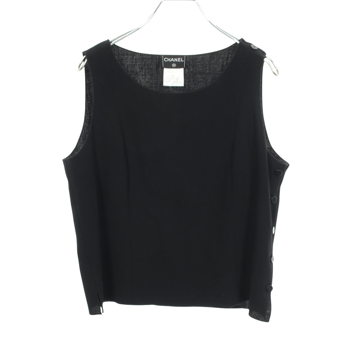 ココマークボタン タンクトップ ウール ブラック 99C シャネル トップス CHANEL