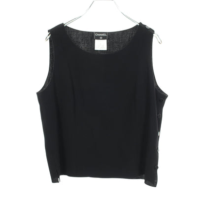 ココマークボタン タンクトップ ウール ブラック 99C シャネル トップス CHANEL