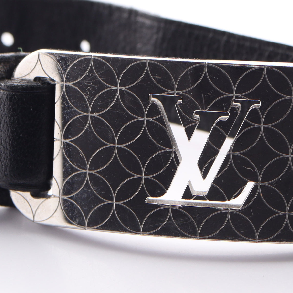 ブラスレ シャンゼリゼ ブレスレット レザー シルバー ブラック ルイヴィトン アクセサリー LOUIS VUITTON