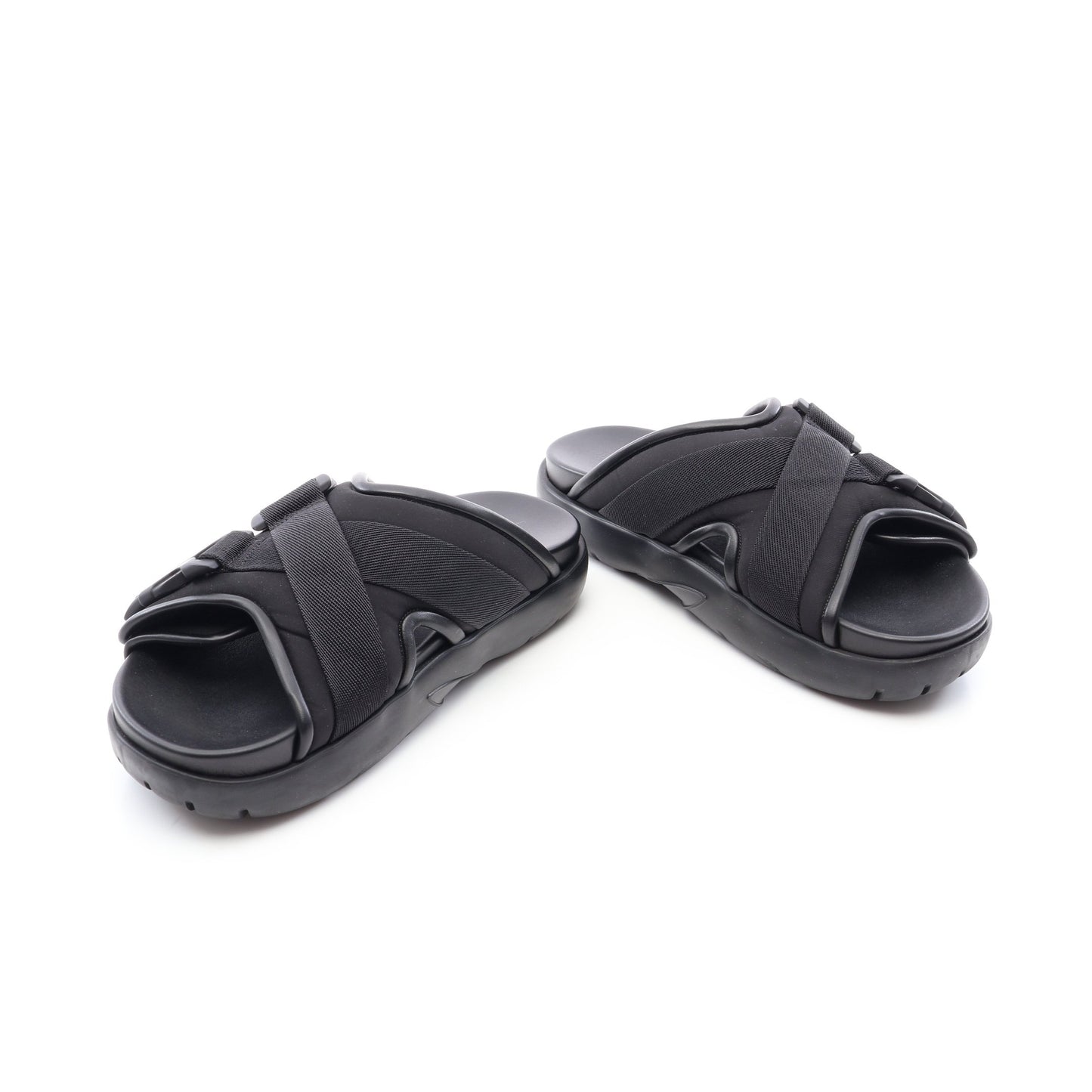 SNAP SLIDE SANDAL スライドサンダル ファブリック レザー ブラック ボッテガヴェネタ