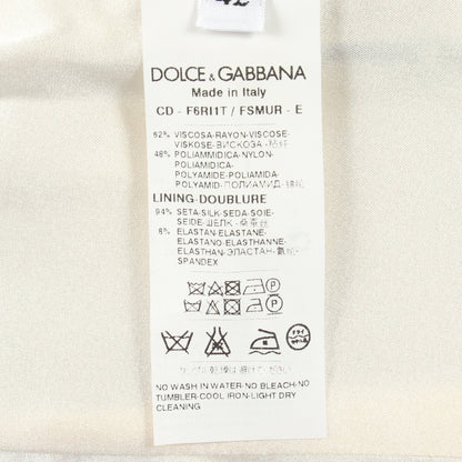 フラワー ノースリーブ ワンピース ビスコース ナイロン ホワイト ブラック マルチカラー ドルチェアンドガッバーナ ワンピース DOLCE&GABBANA
