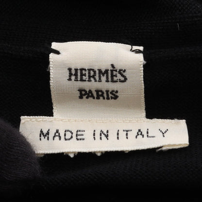 ハイネック ボウタイ ニット ウール ブラック ネイビー エルメス トップス HERMES