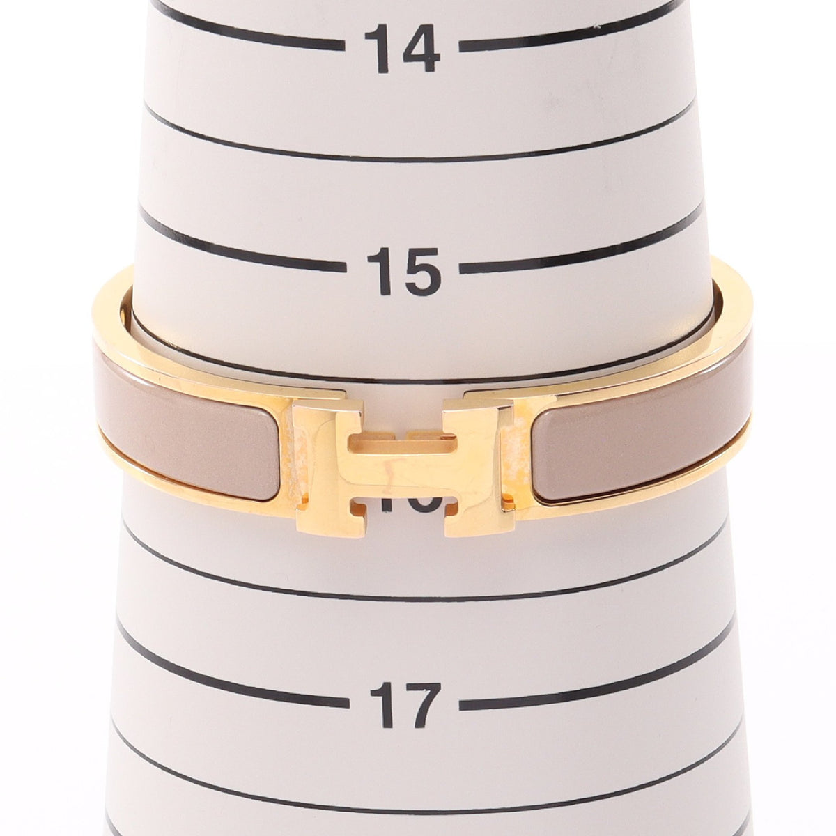 クリッククラックPM バングル GP エナメル ゴールド グレーベージュ エルメス アクセサリー HERMES