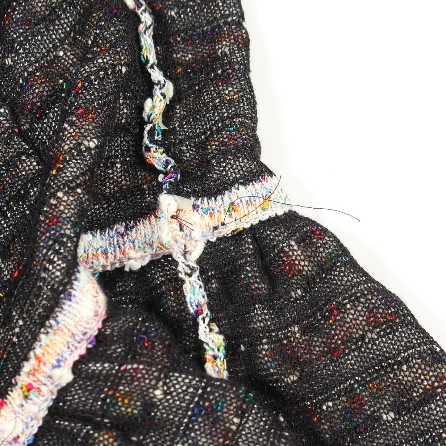 ノースリーブ ボーダー ニットワンピース レーヨン コットン ホワイト ブラック マルチカラー シャネル ワンピース CHANEL