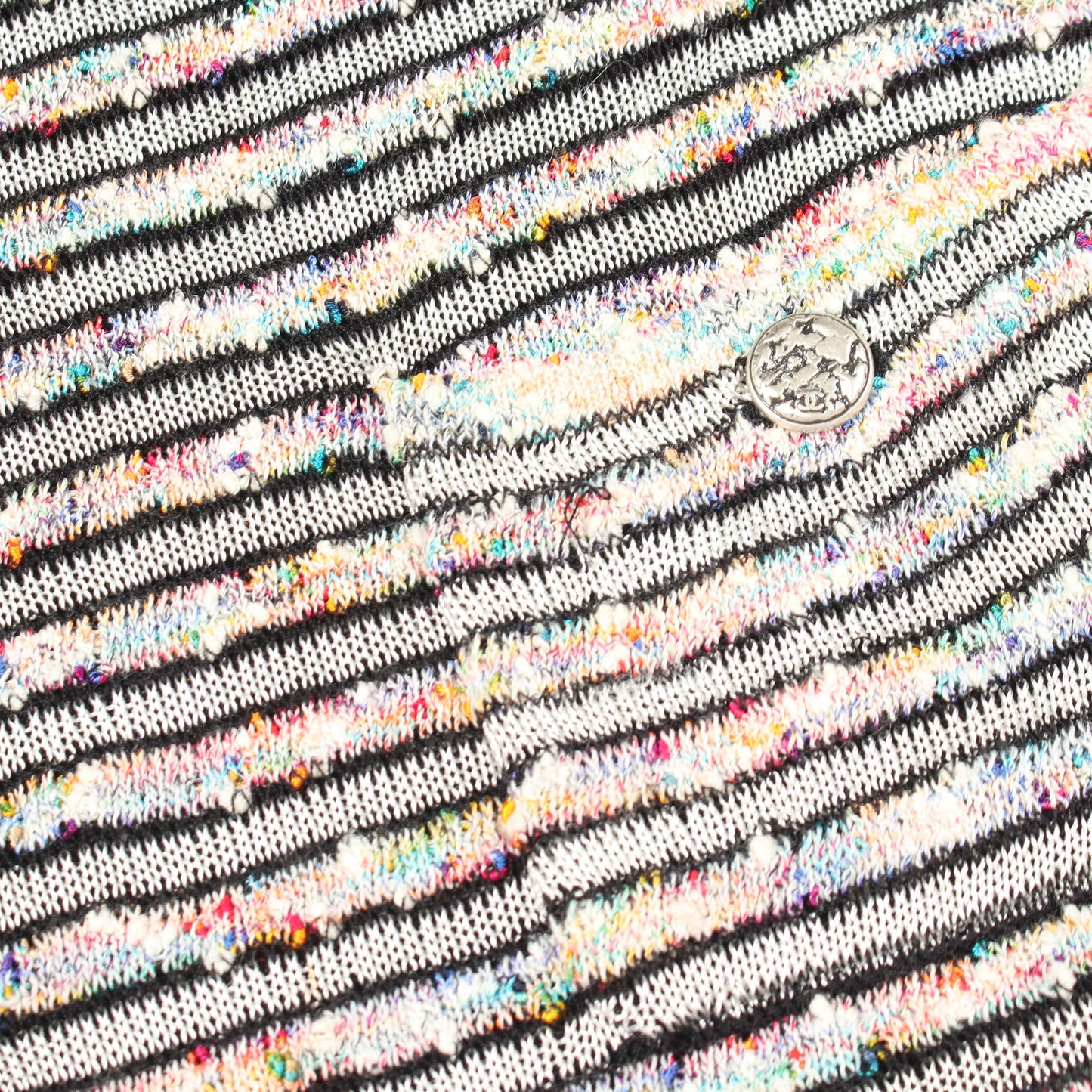 ノースリーブ ボーダー ニットワンピース レーヨン コットン ホワイト ブラック マルチカラー シャネル ワンピース CHANEL