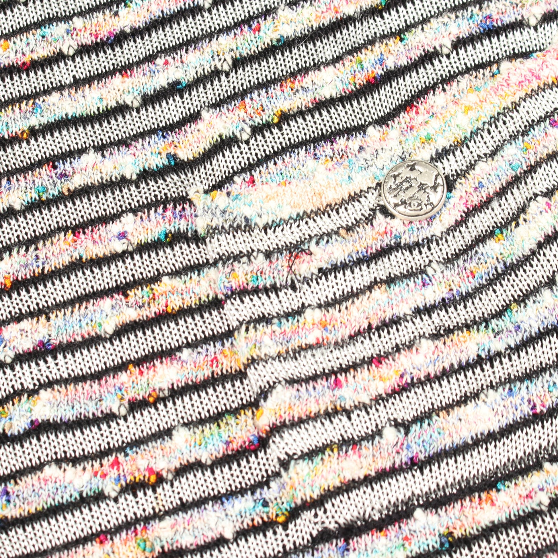 ノースリーブ ボーダー ニットワンピース レーヨン コットン ホワイト ブラック マルチカラー シャネル ワンピース CHANEL
