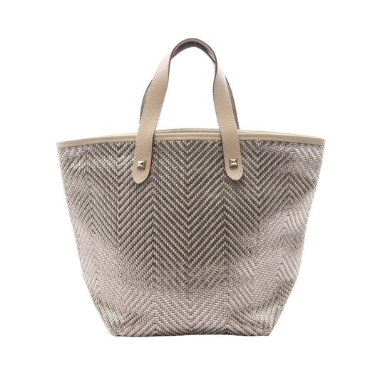 カバ チェンナイPM ハンドバッグ トートバッグ レザー グレーベージュ シルバー シルバー金具 □M刻印 エルメス バッグ HERMES
