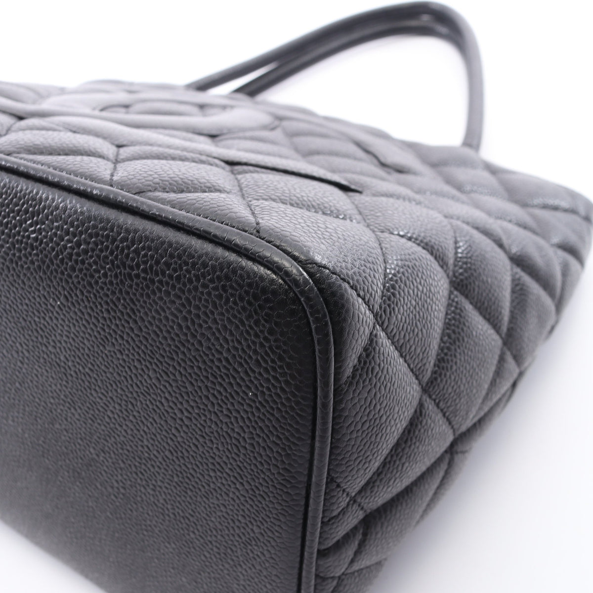 復刻トート ハンドバッグ トートバッグ キャビアスキン ブラック シルバー金具 シャネル バッグ CHANEL