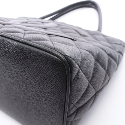 復刻トート ハンドバッグ トートバッグ キャビアスキン ブラック シルバー金具 シャネル バッグ CHANEL