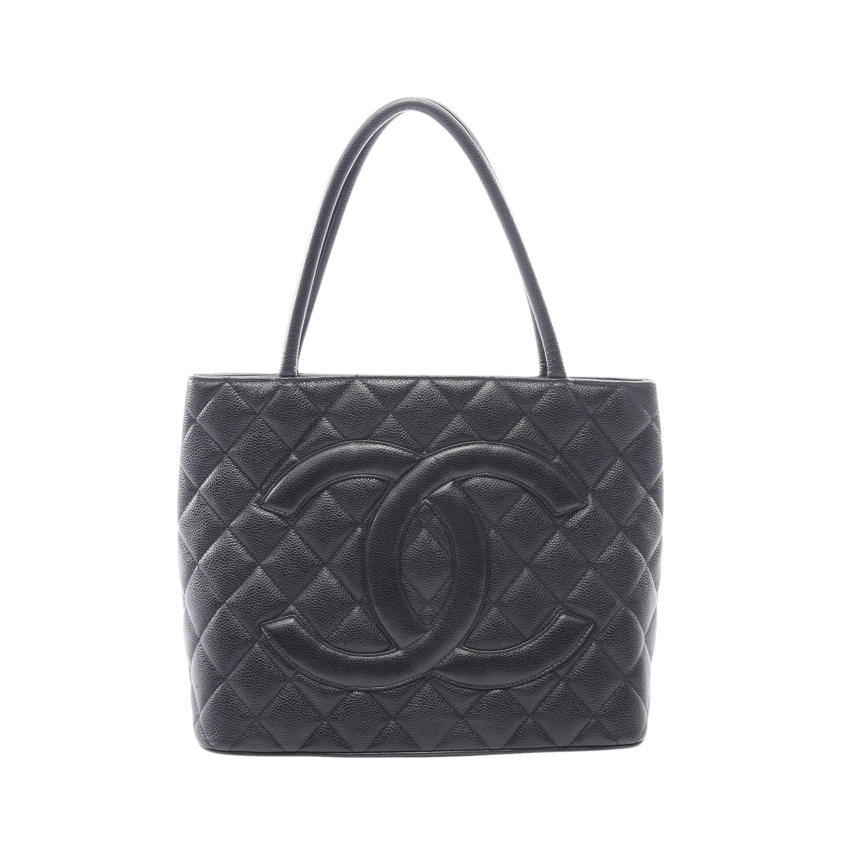 復刻トート ハンドバッグ トートバッグ キャビアスキン ブラック シルバー金具 シャネル バッグ CHANEL