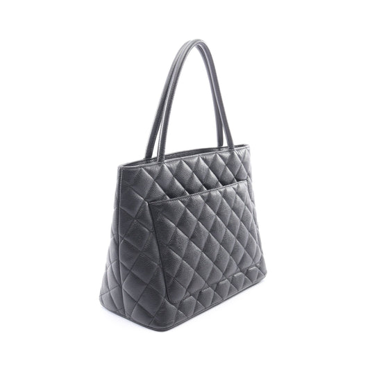 復刻トート ハンドバッグ トートバッグ キャビアスキン ブラック シルバー金具 シャネル バッグ CHANEL