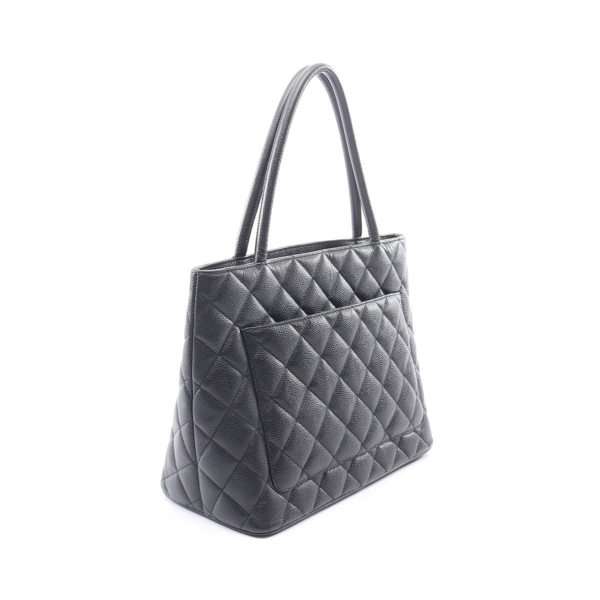 復刻トート ハンドバッグ トートバッグ キャビアスキン ブラック シルバー金具 シャネル バッグ CHANEL