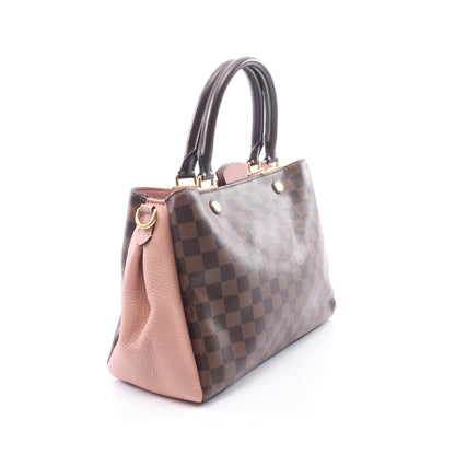 ブリタニー ダミエエベヌ マグノリア 2WAY ハンドバッグ PVC レザー ブラウン ピンク ルイヴィトン バッグ LOUIS VUITTON