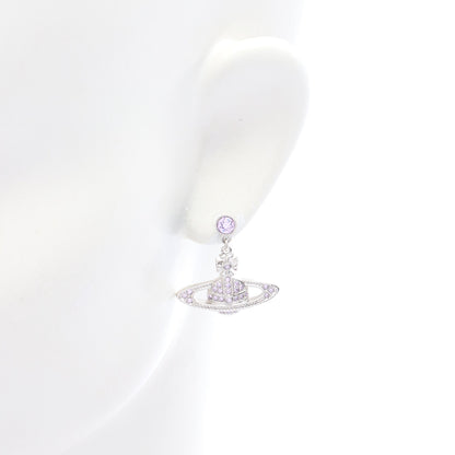 MINI BAS RELIEF DROP EARRINGS ミニ バス レリーフ ドロップ ピアス ラインストーン シルバー ライトパープル ヴィヴィアンウエストウッド アクセサリー Vivienne Westwood