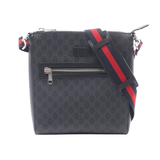 GGスプリーム メッセンジャーバッグ シェリーライン ショルダーバッグ PVC レザー ブラック マルチカラー グッチ バッグ GUCCI