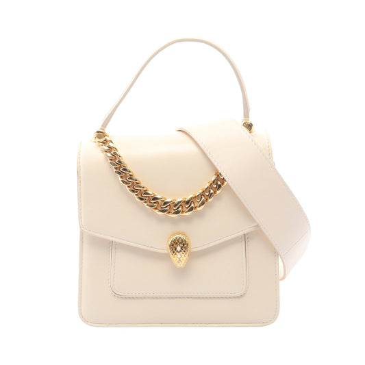セルペンティ フォーエバー トップハンドル 2WAY ハンドバッグ ナッパレザー オフホワイト ブルガリ バッグ BVLGARI