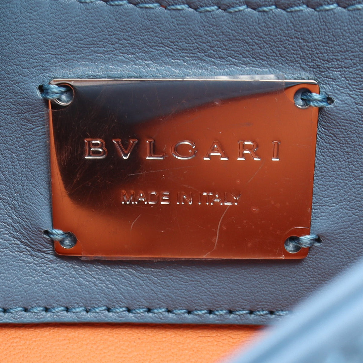 セルペンティ カボション 2WAY チェーンハンドバッグ レザー ライトブルー ブルガリ バッグ BVLGARI