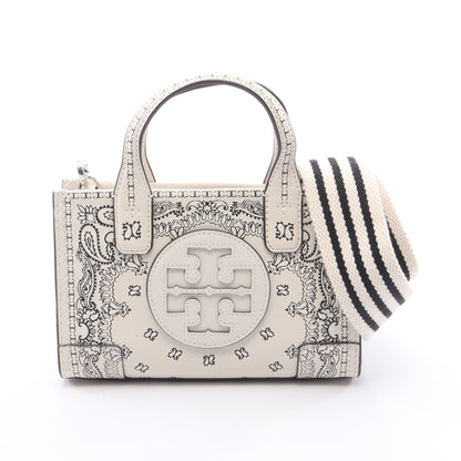 ELLA MICRO TOTE エラ マイクロ トート ペイズリー 2WAY ハンドバッグ レザー ホワイト ブラック トリーバーチ バッグ TORY BURCH
