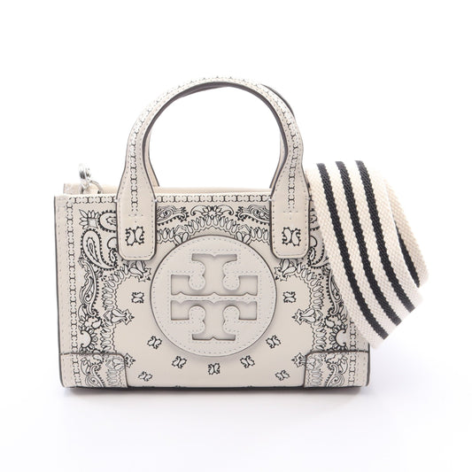 ELLA MICRO TOTE エラ マイクロ トート ペイズリー 2WAY ハンドバッグ レザー ホワイト ブラック トリーバーチ バッグ TORY BURCH