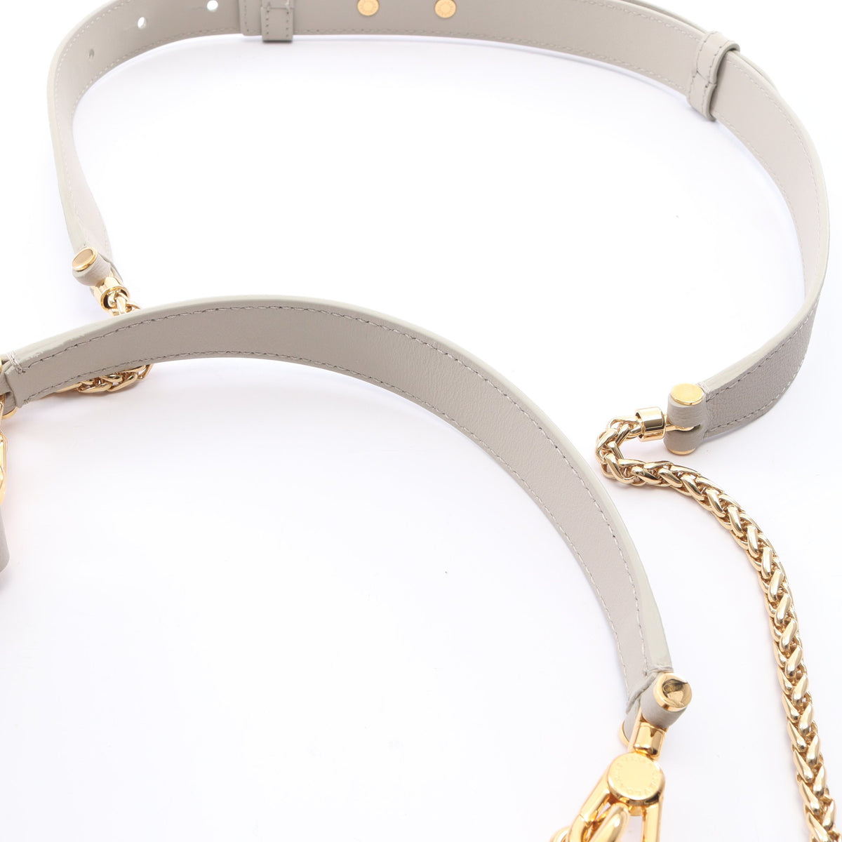 セルペンティ エリプス スモール 2WAY チェーンショルダーバッグ レザー ライトグレー ブルガリ バッグ BVLGARI