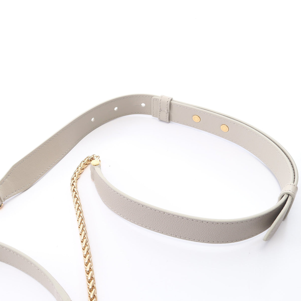 セルペンティ エリプス スモール 2WAY チェーンショルダーバッグ レザー ライトグレー ブルガリ バッグ BVLGARI