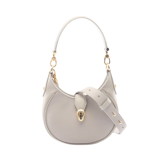 セルペンティ エリプス スモール 2WAY チェーンショルダーバッグ レザー ライトグレー ブルガリ バッグ BVLGARI