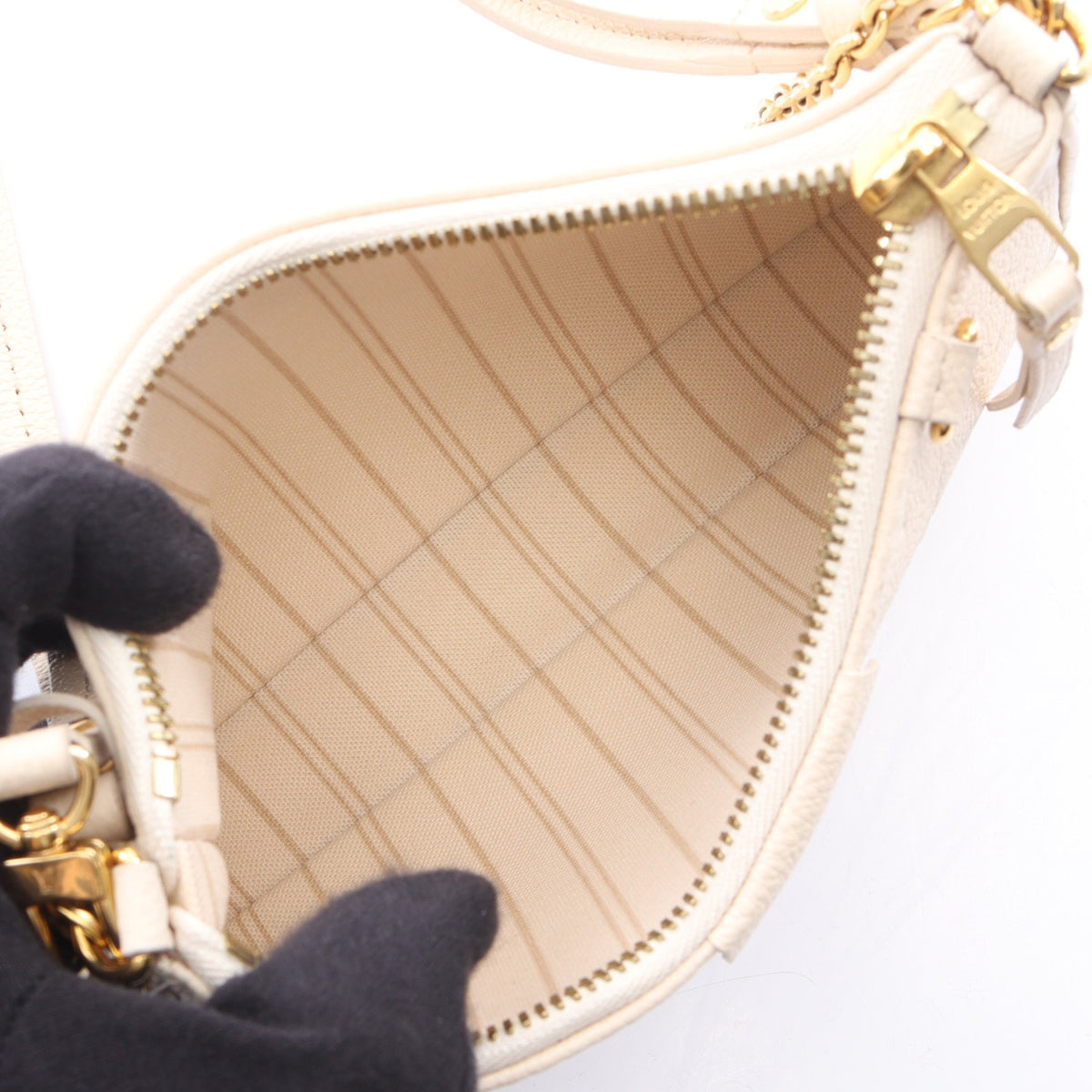イージーポーチ モノグラムアンプラント クレーム 2WAY チェーンショルダーバッグ レザー アイボリー ルイヴィトン バッグ LOUIS VUITTON