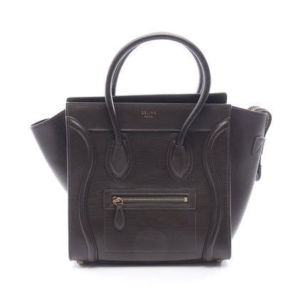 ラゲージ マイクロショッパー ハンドバッグ トートバッグ レザー ダークブラウン セリーヌ バッグ CELINE