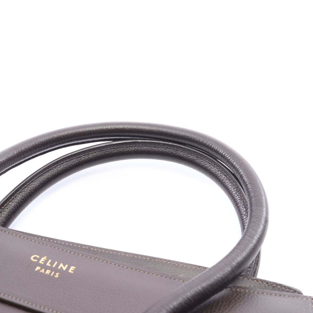 ラゲージ マイクロショッパー ハンドバッグ トートバッグ レザー ダークブラウン セリーヌ バッグ CELINE
