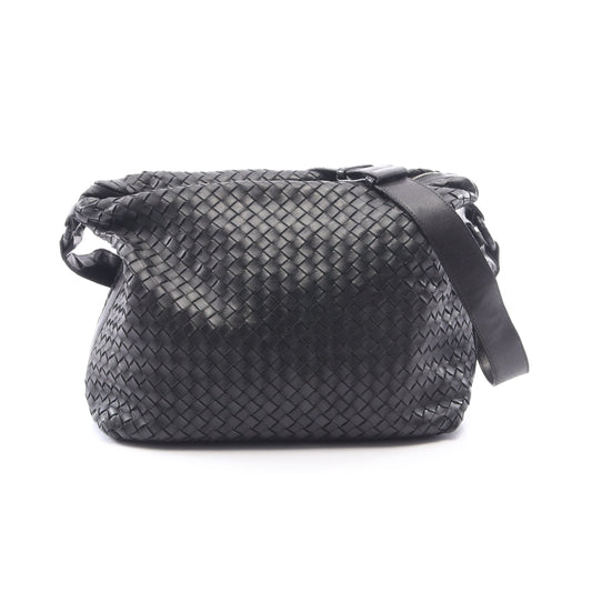 イントレチャート ショルダーバッグ レザー ブラック ボッテガヴェネタ バッグ BOTTEGA VENETA