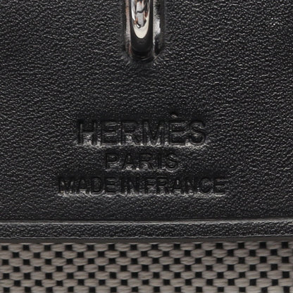エールバッグジップMM 2WAY ハンドバッグ トワルオフィシエ ヴァッシュハンター オフホワイト ブラック シルバー金具 W刻印 エルメス バッグ HERMES