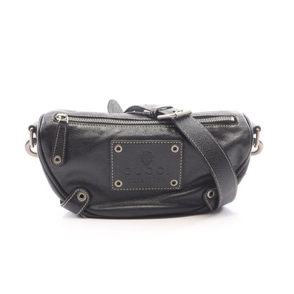 クレスト ショルダーバッグ レザー ブラック グッチ バッグ GUCCI