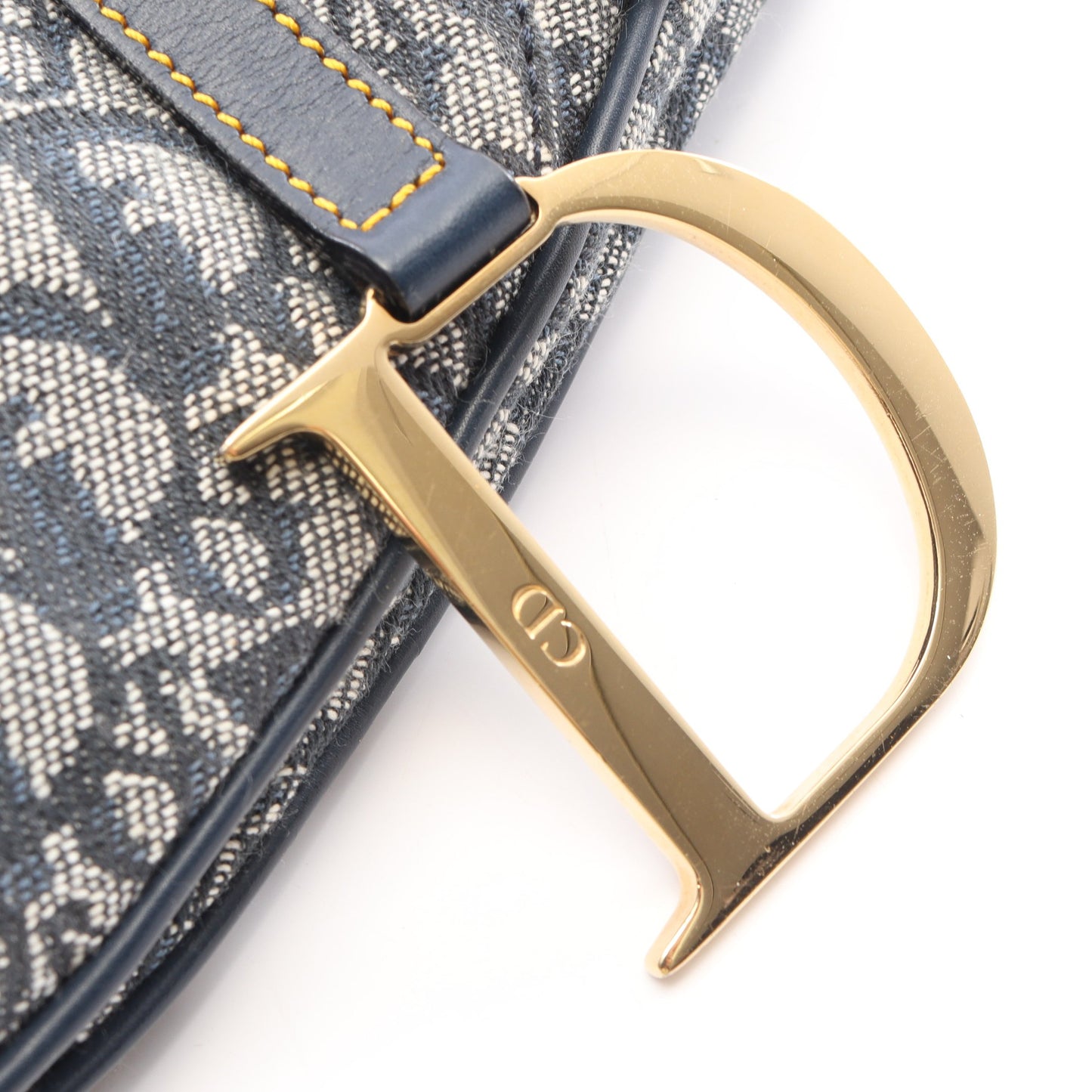 サドルバッグ トロッター ハンドバッグ キャンバス レザー アイボリー ネイビー クリスチャンディオール バッグ Christian Dior