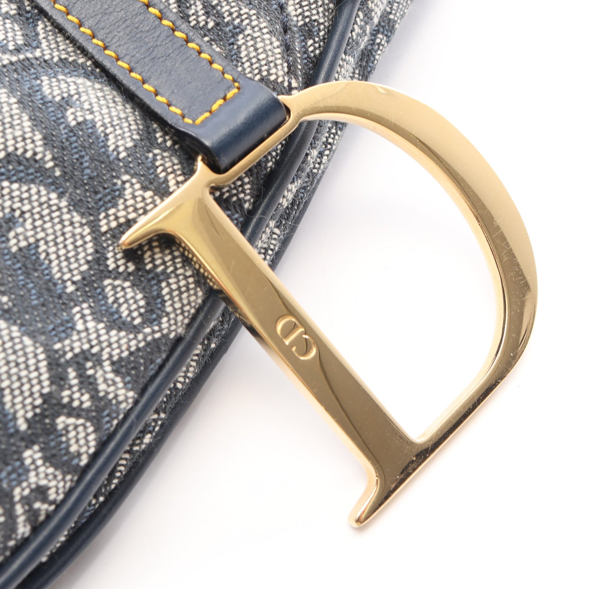 サドルバッグ トロッター ハンドバッグ キャンバス レザー アイボリー ネイビー クリスチャンディオール バッグ Christian Dior