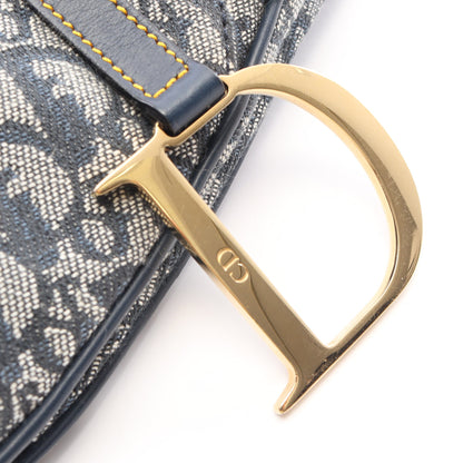 サドルバッグ トロッター ハンドバッグ キャンバス レザー アイボリー ネイビー クリスチャンディオール バッグ Christian Dior