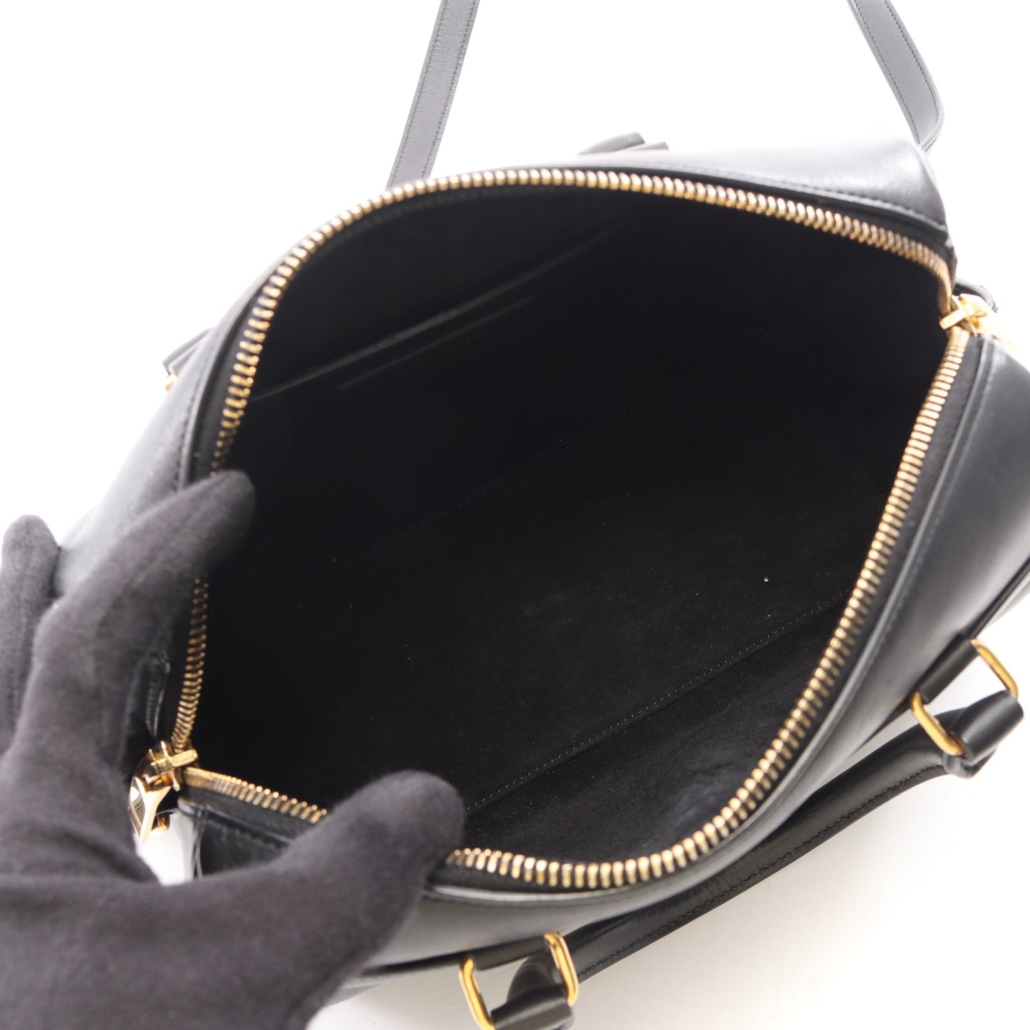 ベイビーダッフル 2WAY ハンドバッグ レザー ブラック サンローランパリ バッグ SAINT LAURENT PARIS