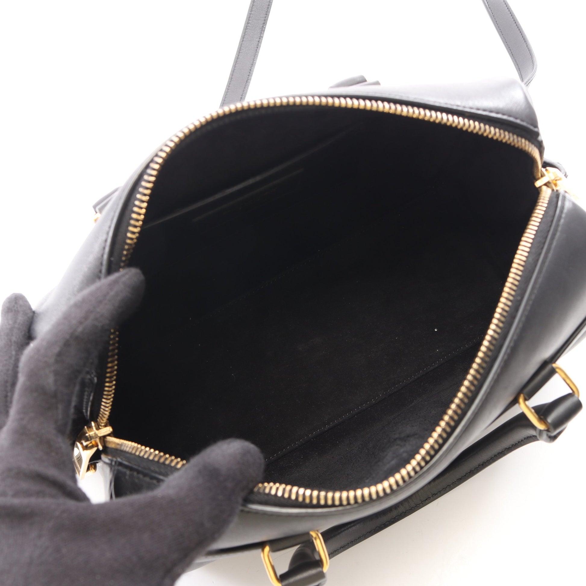 ベイビーダッフル 2WAY ハンドバッグ レザー ブラック サンローランパリ バッグ SAINT LAURENT PARIS