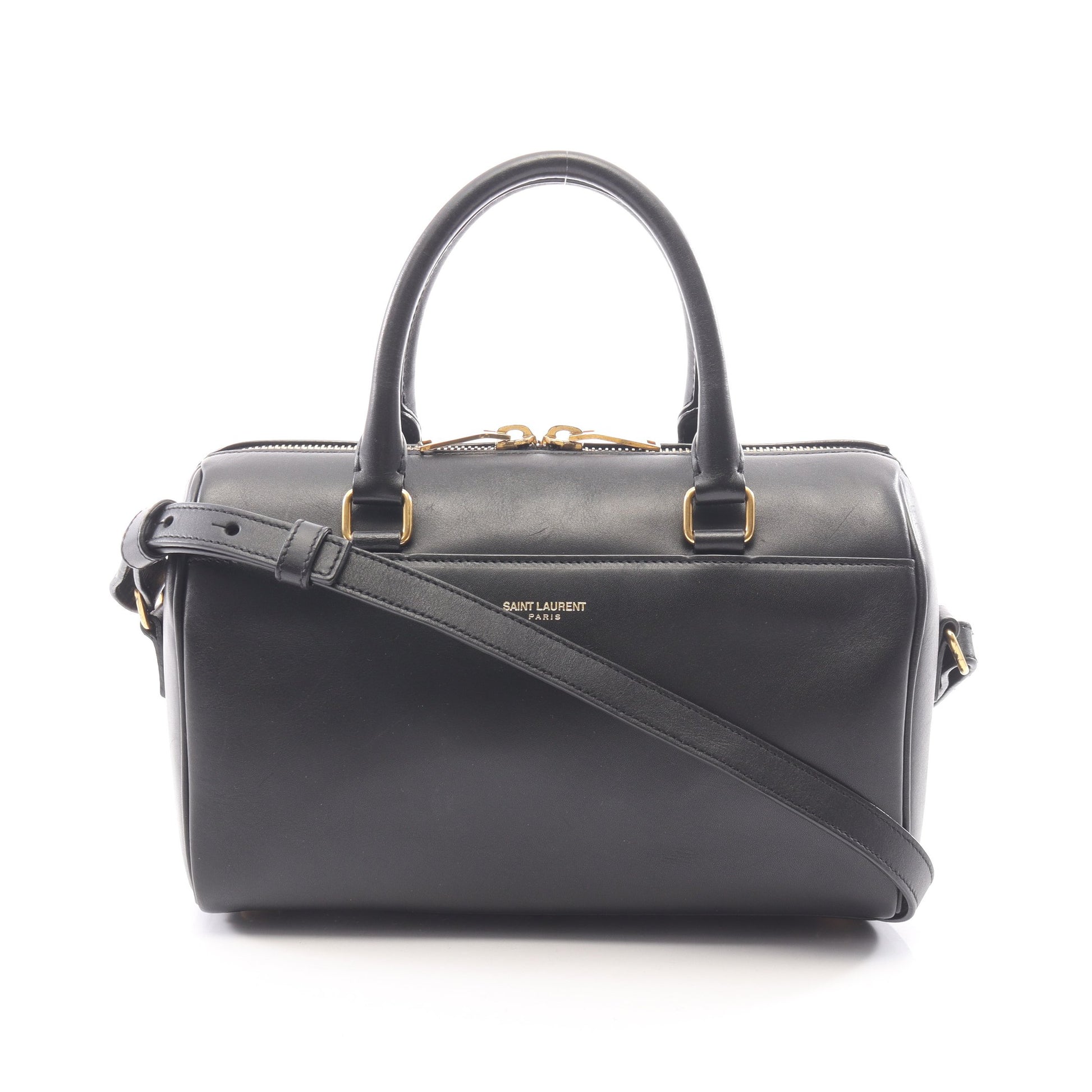 ベイビーダッフル 2WAY ハンドバッグ レザー ブラック サンローランパリ バッグ SAINT LAURENT PARIS