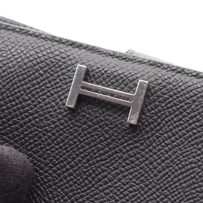 ベアンコンパクト 二つ折り財布 ヴォーエプソン ブラック シルバー金具 B刻印 エルメス 財布・小物 HERMES