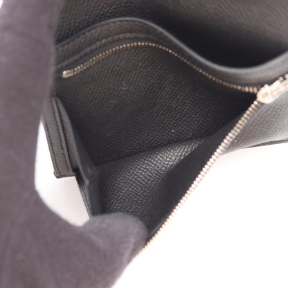 ベアンコンパクト 二つ折り財布 ヴォーエプソン ブラック シルバー金具 B刻印 エルメス 財布・小物 HERMES