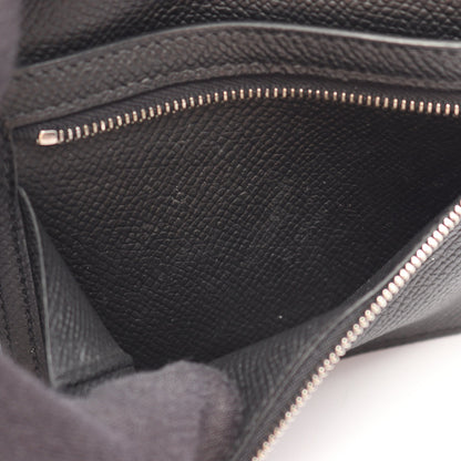 ベアンコンパクト 二つ折り財布 ヴォーエプソン ブラック シルバー金具 B刻印 エルメス 財布・小物 HERMES
