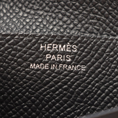 ベアンコンパクト 二つ折り財布 ヴォーエプソン ブラック シルバー金具 B刻印 エルメス 財布・小物 HERMES